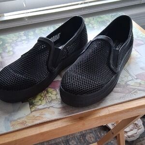 Skechers Black Mesh Loafers